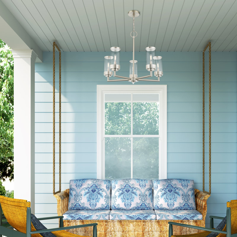 Binghamton 5 - Light Outdoor Chandelier, Brushed Nickel