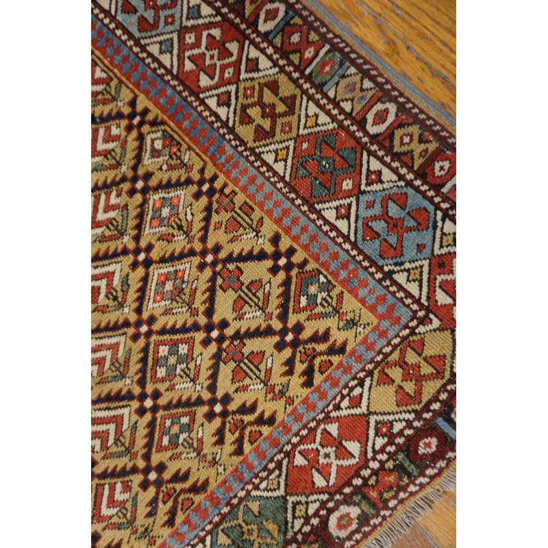 Antique Caucasian Tribal Geometric Islamic Prayer Rug
