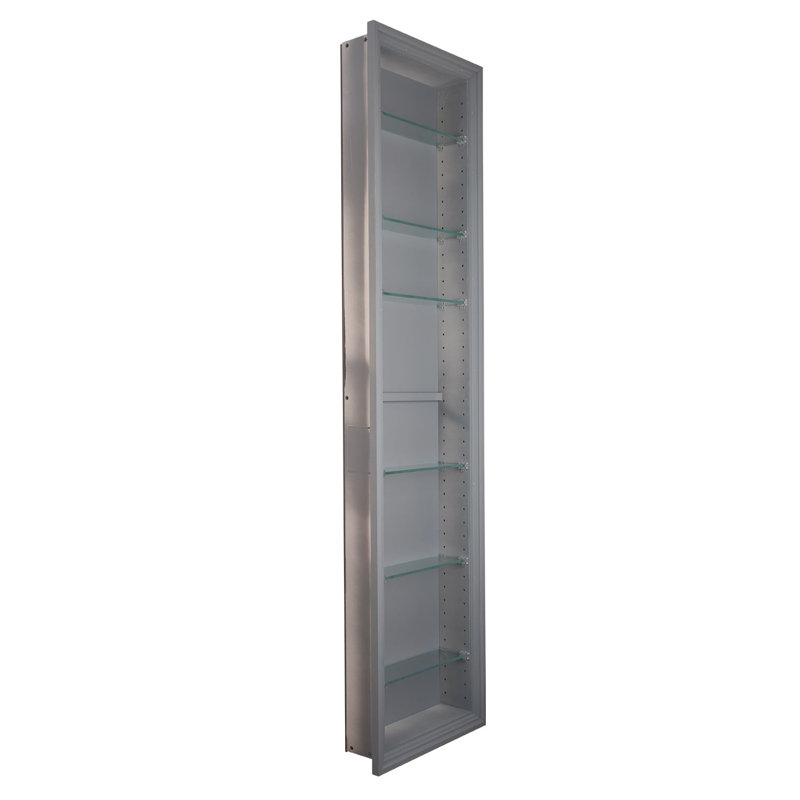 Normandy Recessed In The Wall Niche, Gray, 54" H x 14" W x 3.5" D
