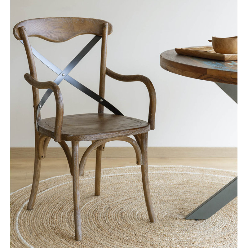 Stanhope Cross Back Armchair in Brown