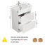 Ensemble de meuble-lavabo 24 po avec lavabo 24 po, armoire de salle de bain 2 tiroirs, armoire de salle de bain autoportante à assemblage rapide, système de fermeture en douceur, lavabo en céramique à bordure épaisse unique, conception sans poignée, blanc brillant