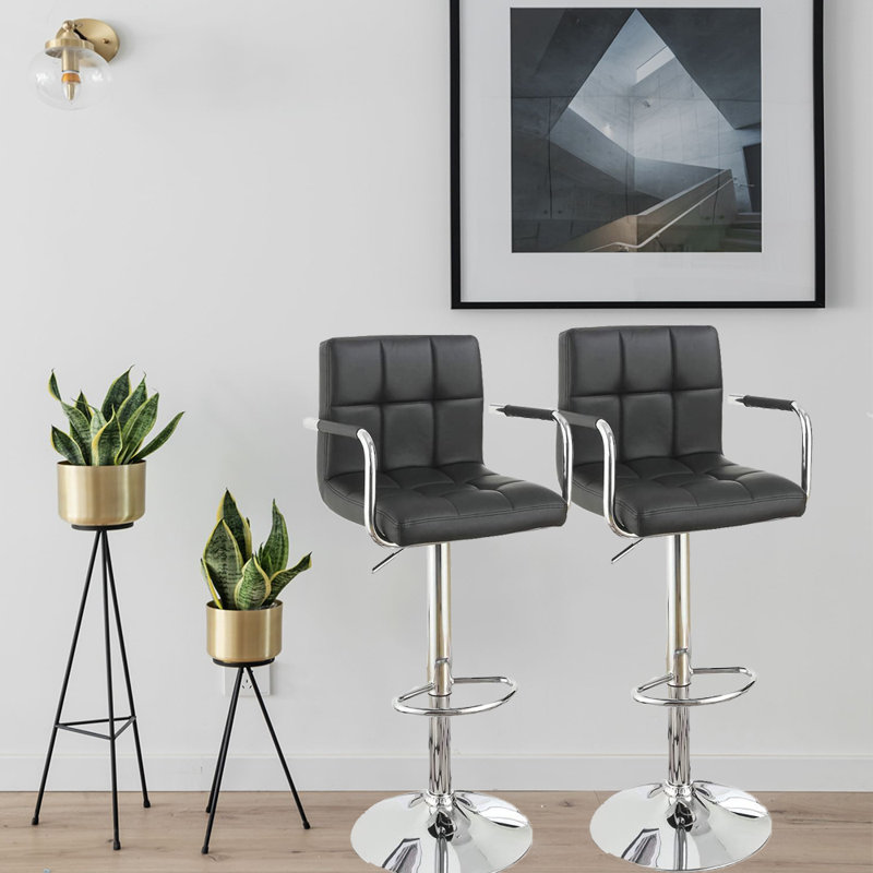 Tabouret pivotant à hauteur réglable, Noir