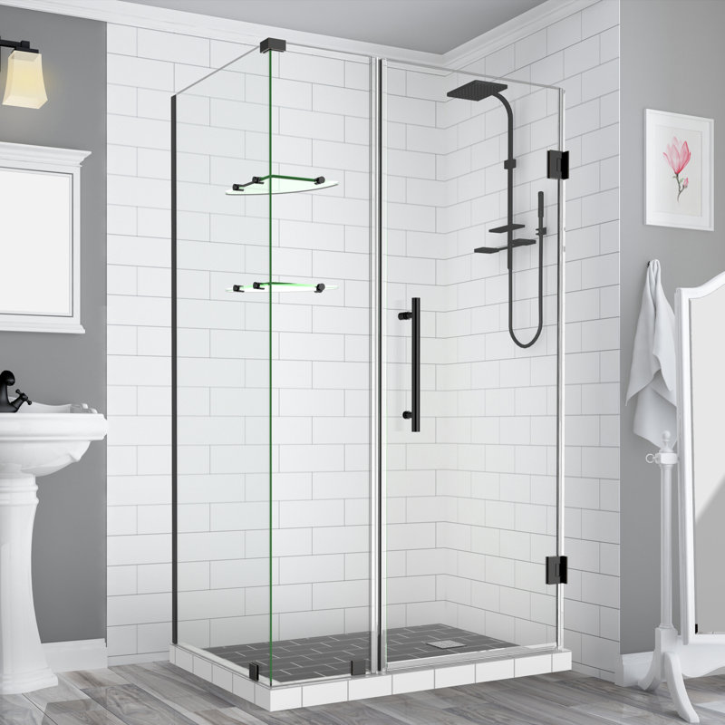 Bromley GS Frameless 34.38" x 72" Rectangle Hinged Shower Enclosure