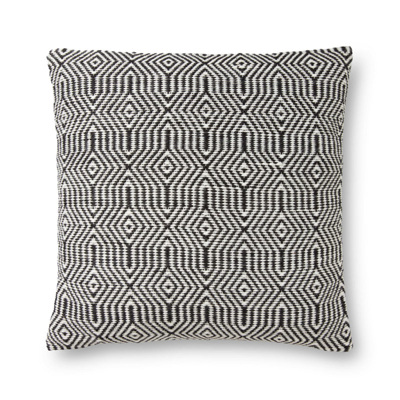 P0339 NOIR / BLANC 22 "X 22" Housse seulement, Charbon de bois, Duvet