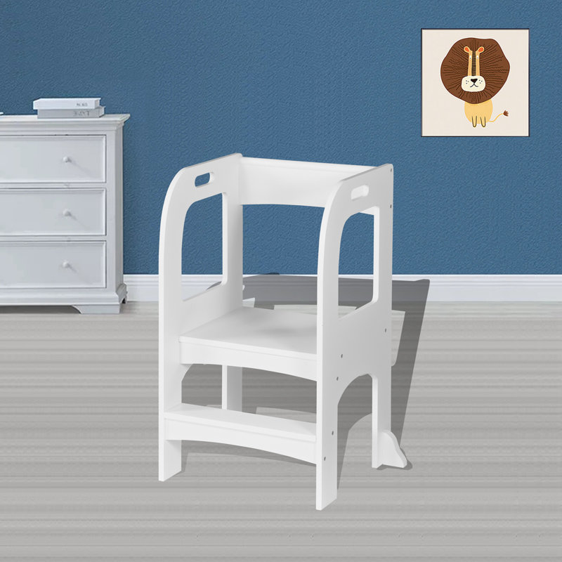 Tabouret de bar en bois massif, Blanc