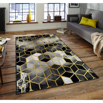 Luxurious Area Rug, 100% Polyester, 5.9 x 9.2 Feet | 740 g/m² Weight, Non-Slip Felt Dot Underside, Easy Clean Velvet Fabric, 0.08 in Pile Height | Machine Washable, Perfect for Living Room & Bedroom Décor