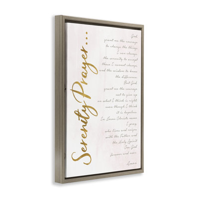 Cadre flottant Serenity Prayer Scripture, design par Anna Quach