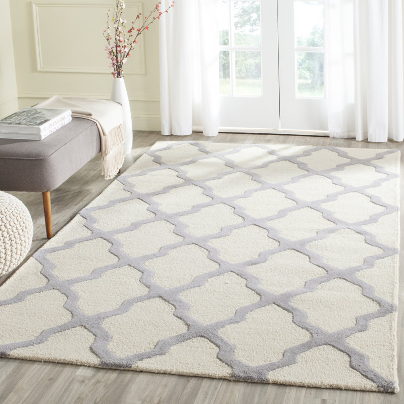 Dardar Geometric Wool Hand Woven Area Rug, Rectangle 183 x 274 cm