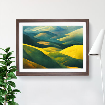 Spring Meadow Landscape View - Framed Print