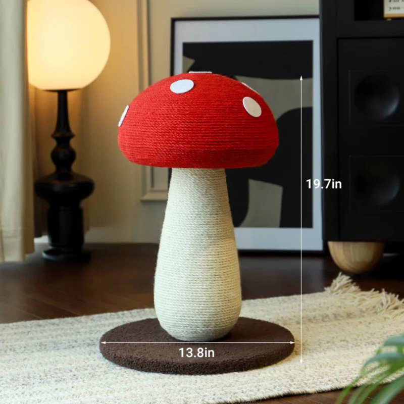 Faline Mushroom-Shaped 19.7'' Cat Scratcher, Sisal Cat Scratching Post for Indoors, Large (19.7" H x 13.8" W x 13.8" D)