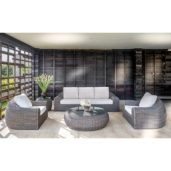 Ojai Outdoor Lounge Chair, Ojai Textured Charcoal, Obsidian