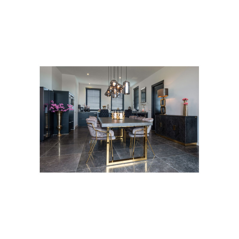 Blackbone Dining Table, Gold, 30" H x 71" L, Standard Table (30” Height)