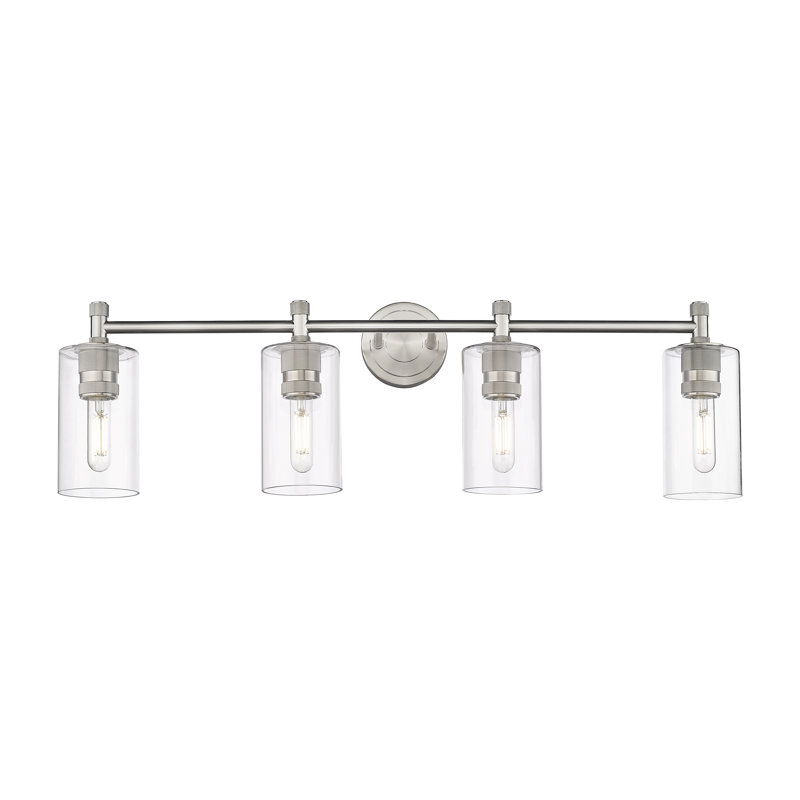 Éclairage pour meuble-lavabo mural 4 lumières Crown Point, Clair, Nickel satiné