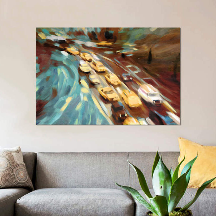 «Velvet Highway» par PI Studio - impression sur toile tendue, H 12 po x l 18 po x P 1,5 po, Toile tendue, Pas de tapis