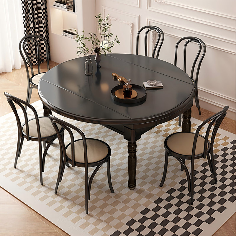 Table de salle à manger en bois d'hévéa massif, H 29,92 po x L 47,24 po x l 29,53 po
