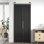 Porte de grange composite pliante à structure creuse préfinie de 36 po x 84 po avec quincaillerie d'installation en finition or brossé