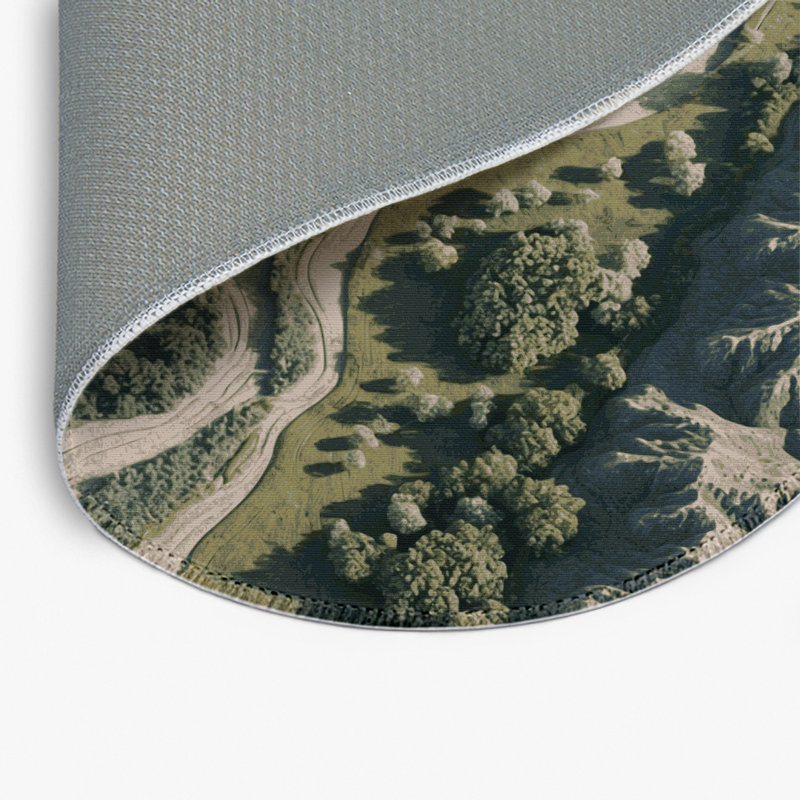 Tapis intérieur et extérieur gris Nature, Rond 5 pi