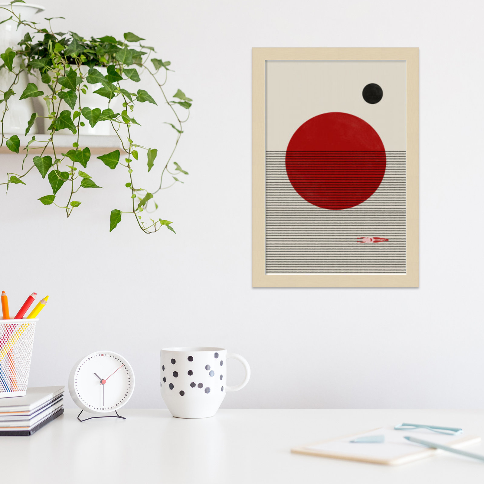 Swimming to You Print, Brown, 17" H x 12" W x 1" D