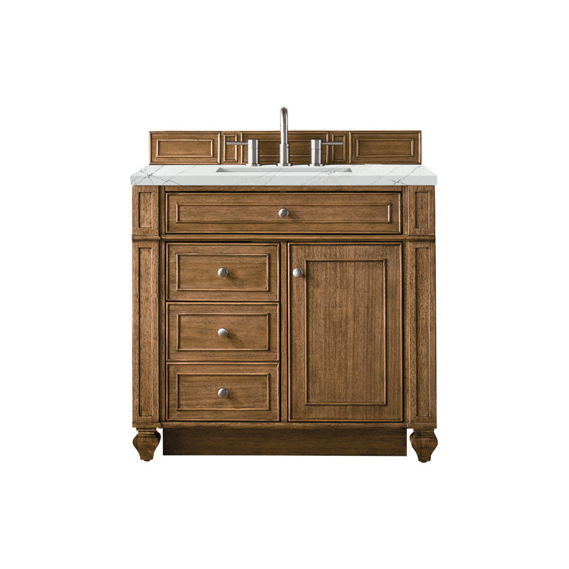 Meuble-lavabo simple 36 po Calisto, Noctis éthéré, Brun selle, 8 po