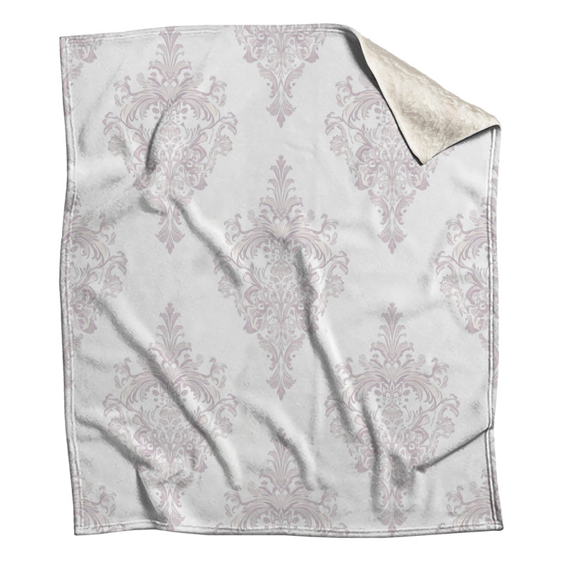 Ornate Damask Pattern Blankets, 50in W x 60in H