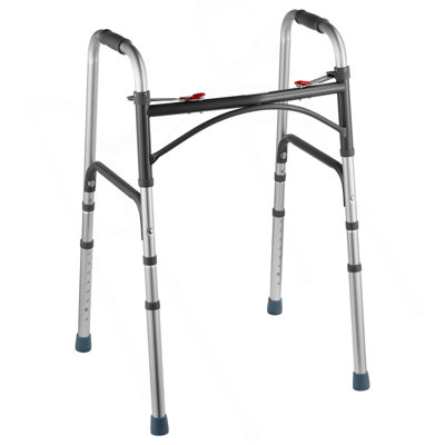 Folding Walker Aluminum Mobility Walker Aid With Adjustable Height 350LBS