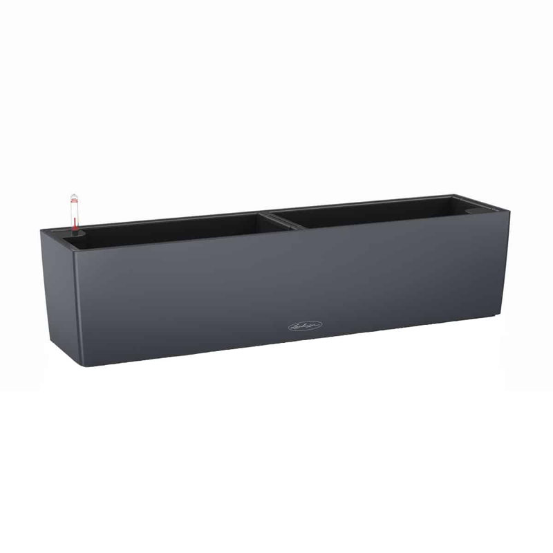 Pot à fleurs en plastique avec jauge d'eau Balconera Color 80, Gray