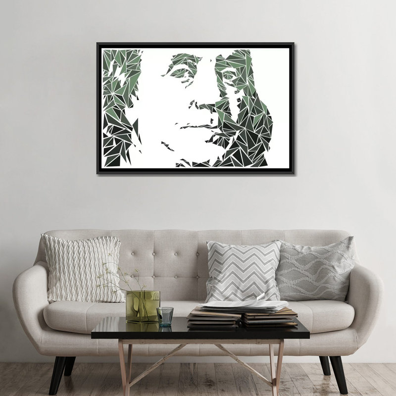 «Benjamin Franklin», impression sur toile, Toile avec cadre noir, H 32 po x l 48 po x P 1,5 po