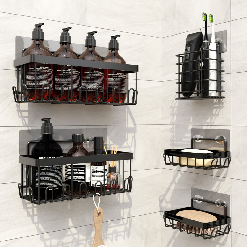  5-Piece Rustproof Stainless Steel Shower Caddy Set