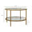 2 Tempered Glass End Table, 26" Round With Storage, Gold Living Decor Area Side Frame