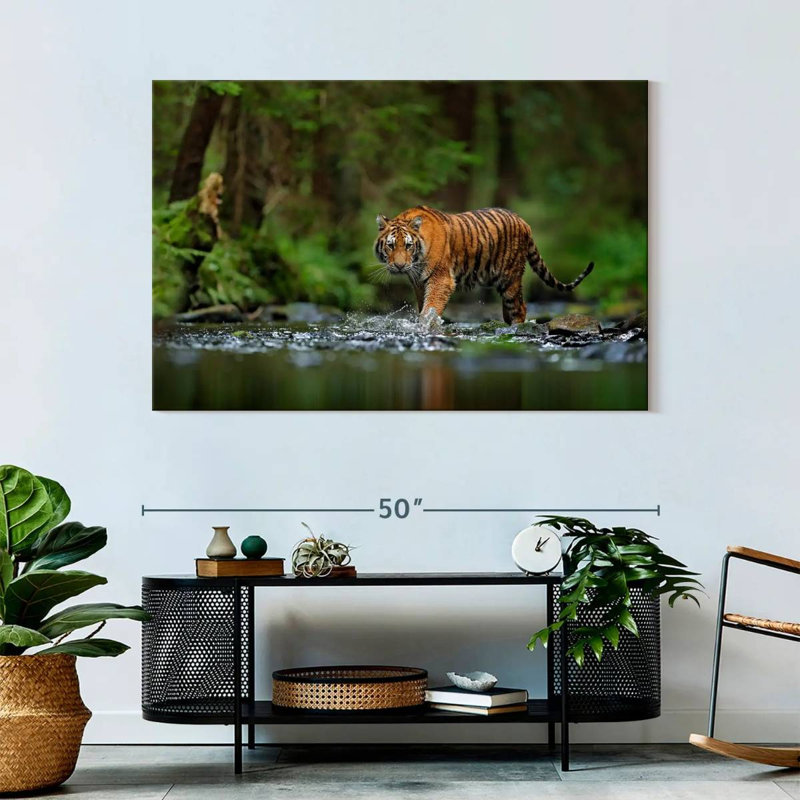 Brampt Tiger In The River, 32" H x 48" W