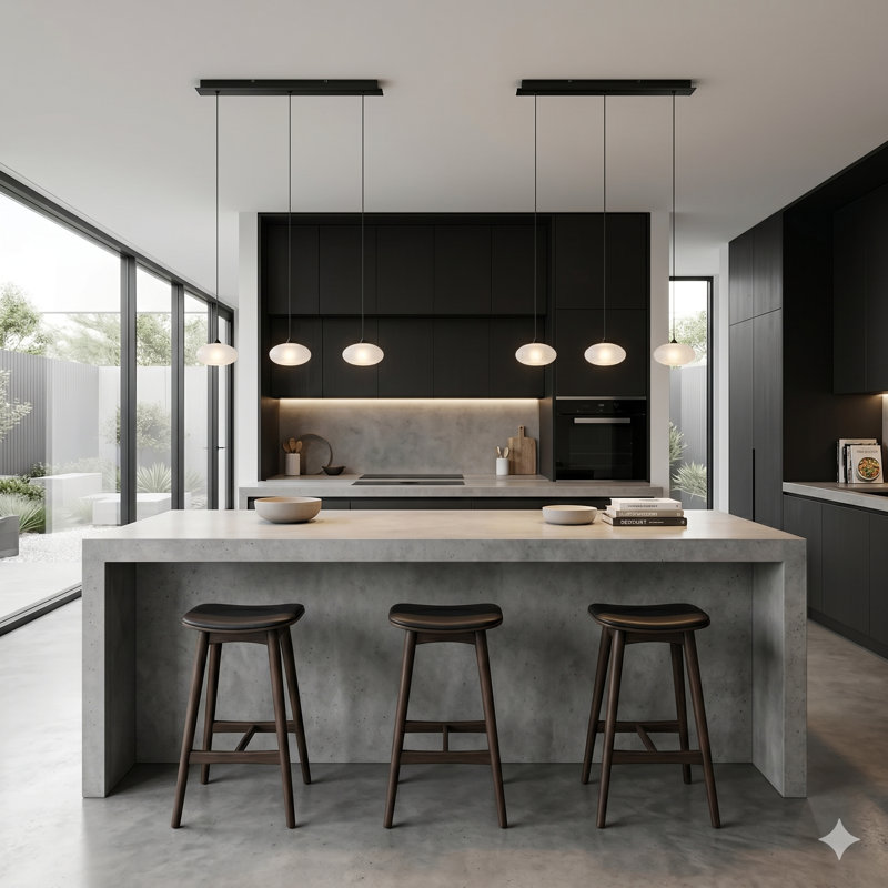 Alvie 3 - Light Kitchen Island Pendant, Matte Black