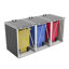 La remise à poubelle permet de ranger 3 poubelles avec tige de support pneumatique, avec portes verrouillables et chaîne de couvercle imperméable, pour patio, jardin, cour arrière, gris-123375741