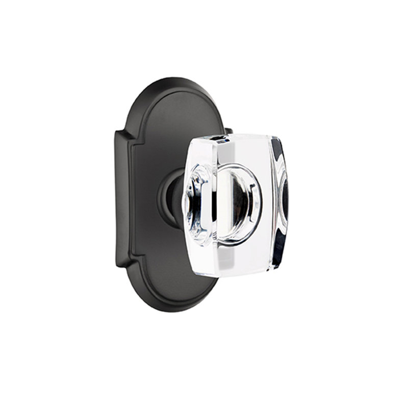 Poignée cristal d’intimité avec # 8 rose Windsor, Dos plat