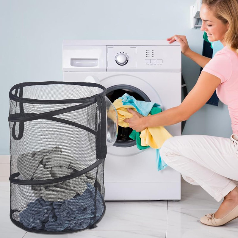 Panier à linge pliable 115D avec poignées de transport 115L