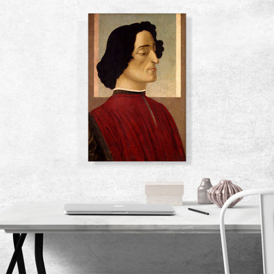 «Portrait Du Giuliano De Médicis» par Sandro Botticelli, reproduction d'art sur toile tendue
