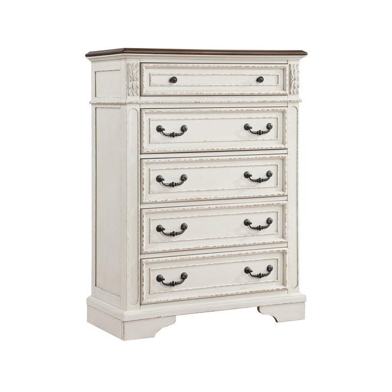 Ensemble de chambre Ayden, Très grand, 5 pièces : lit, table de chevet, commode, miroir