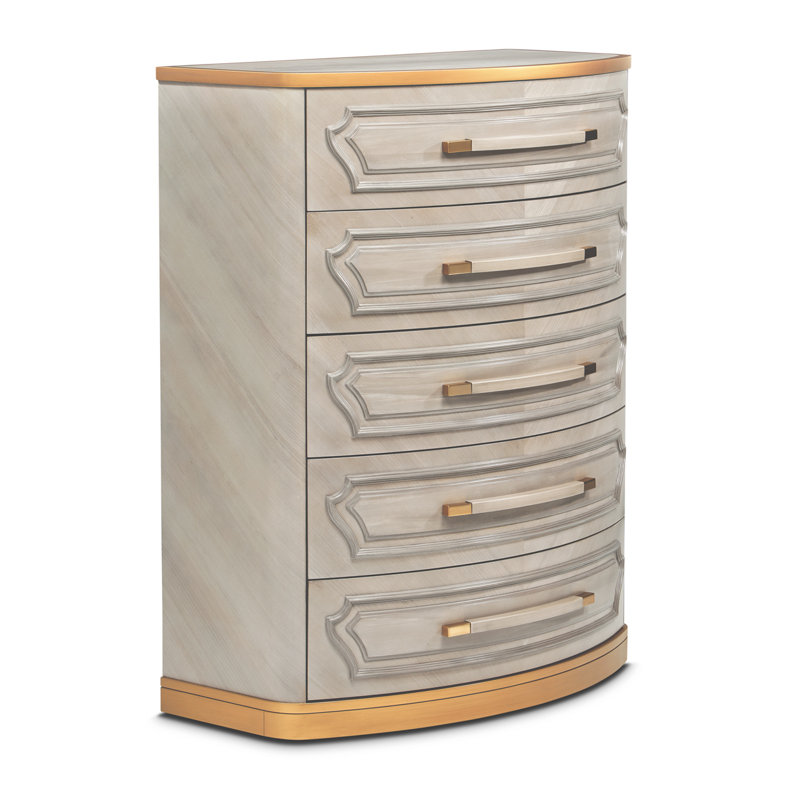  St. Charles 5-Drawer Highboy Chest - Dove Gray