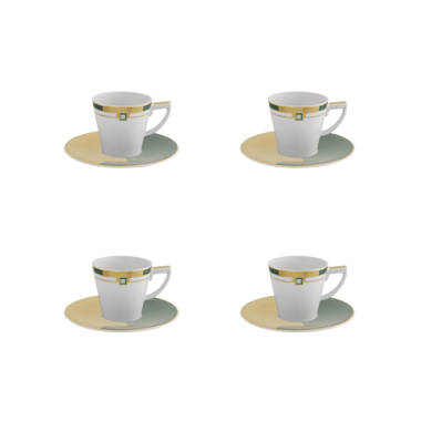 Round Short Espresso Cups, Cups Set and Saucers, Long Espresso Cup