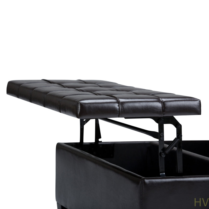 Harrison - Repose-pieds de table avec rangement pour la chambre à coucher, le salon et le vestibule, Gris anthracite
