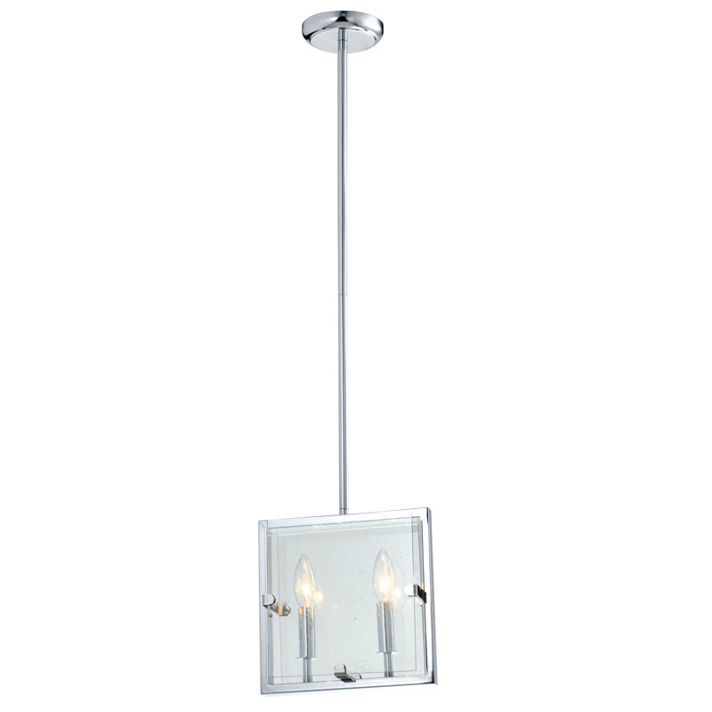 Luminaire suspendu carré/rectangulaire 2 lumières lanterne Pelicano