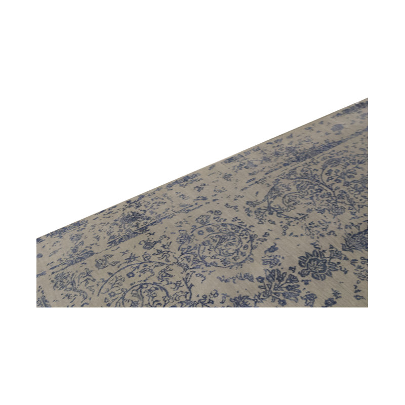 Hand-Knotted High-Quality Silver and Blue Area Rug