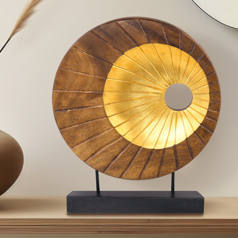 Flosi Handmade Round Multicolor Wooden Sculpture 12" – Unique Modern Indoor Christmas Decor & Gift