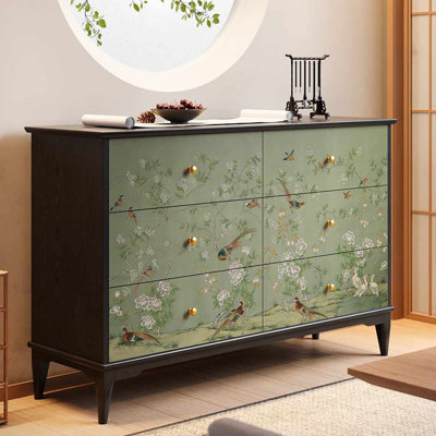 Armoire à tiroirs en bois massif avec peinture Pie