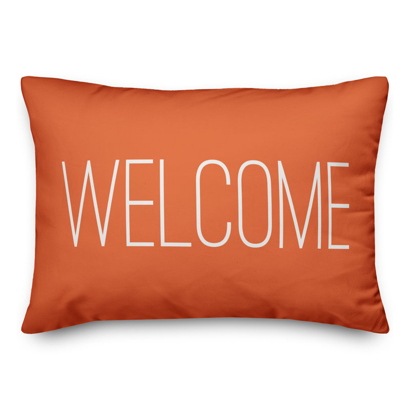 Textual Outdoor Throw Pillow, Navy
