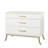 Portishead Small 3-Drawer Dresser with Bar Pull Handles, White & Gold