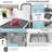 AZUNI Veneti Undermount or Drop-In 32 inch Stainless Steel Double Bowl Kitchen Sink with Grid, Strainer and Drying Rack, C233