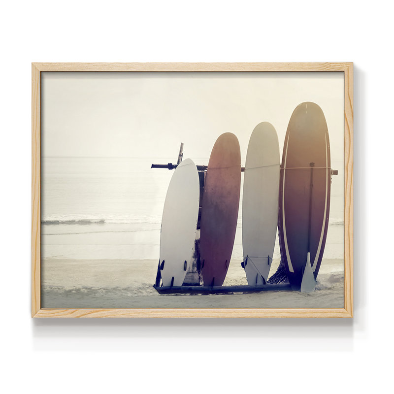 Waiting for the Surf -Framed Print - Restickable, Naturel, H 11 po x l 14 po