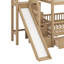 Lit superposé simple au-dessus de simple avec escalier de rangement, structure de lit superposé en bois massif avec glissière et 2 tiroirs-472622770