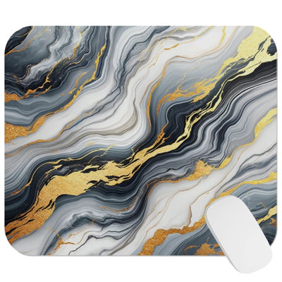 Abstract Geode Crystals Marble Agate Dream XI Modern Gaming Cute Office Laptop Desk Pad Gift Mat Square Rectangle Non-Slip Mousepad