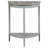 Grey Oak and Grey Half Moon Console Table with Bottom Shelf